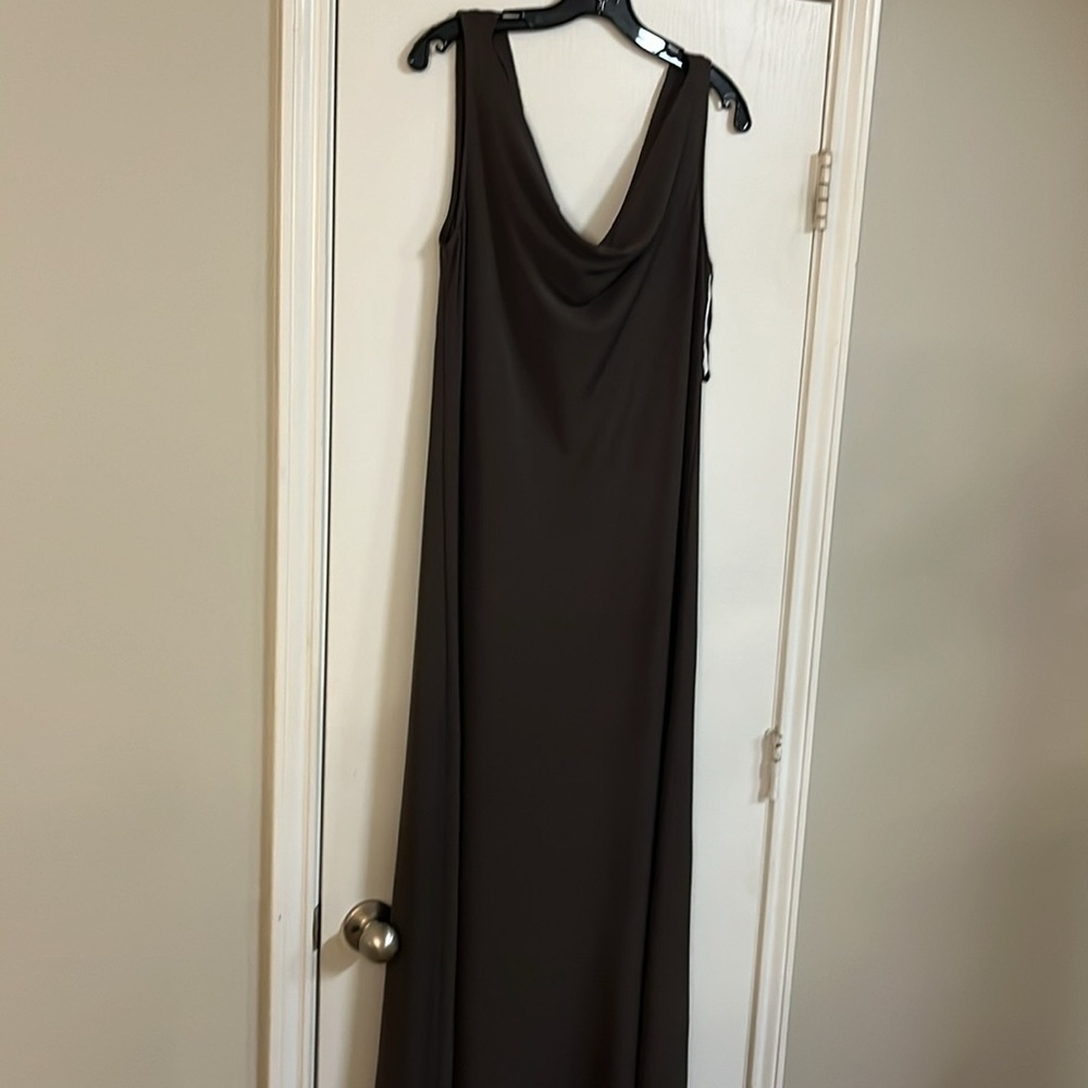 Emanuel Elegant Black Maxi Dress size L 70% rayon 30%polyester
